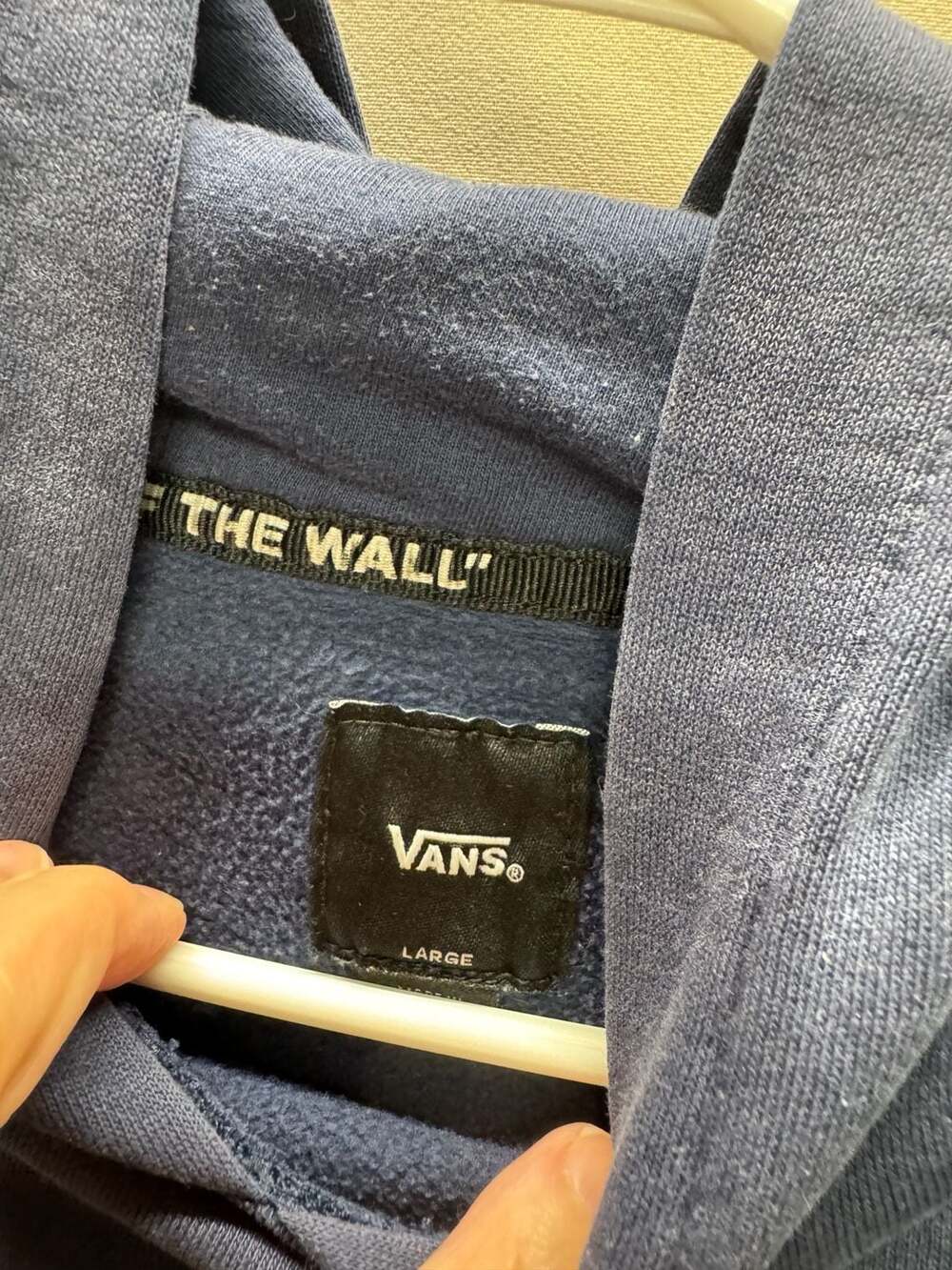 Vans youth Off The Wall Skateboards Navy Blue Pullover Hoodie with Back Logo La